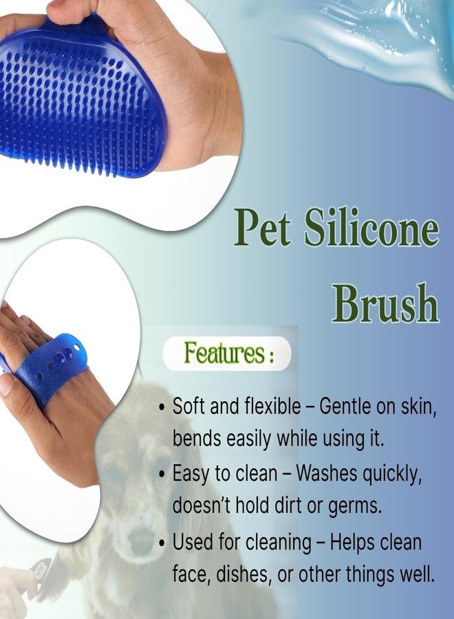 REGIIS Pet Grooming Combo Kit - Glove, Double-Sided Comb, and Silicone Bath Brush, Pack of 3 - Image 2